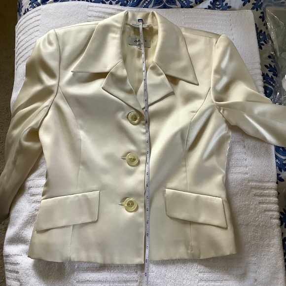A.B.S Vintage Formal Three Button Blazer Ecru SZ 6 - Picture 16 of 16